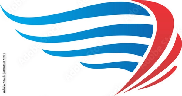 Obraz wing eagle simple vector logoon  flags vector illustration