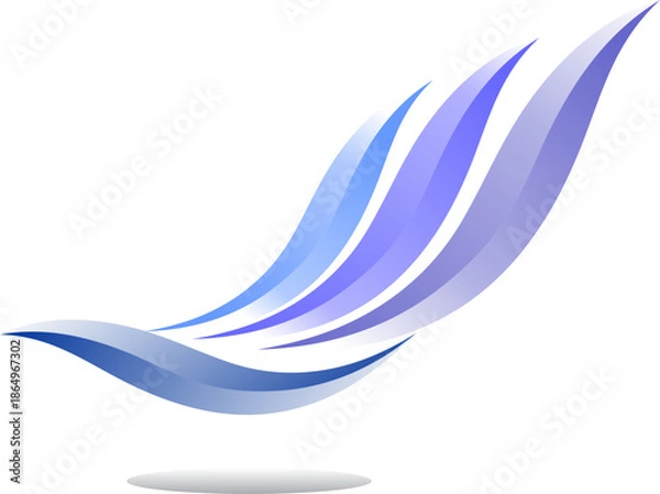 Obraz vector illustration of a blue wing eagle simple vector logo