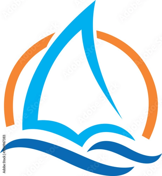 Obraz yacht sail ocean vector logo