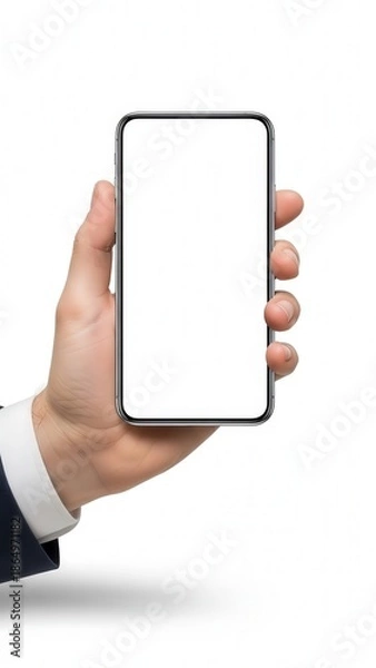 Obraz Hand Holding Blank Page Page Smartphone.