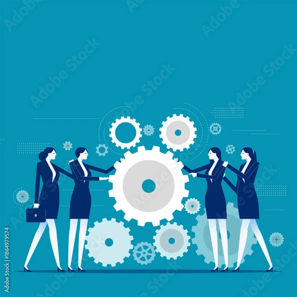 Obraz Teamwork. Business team with hand coordination