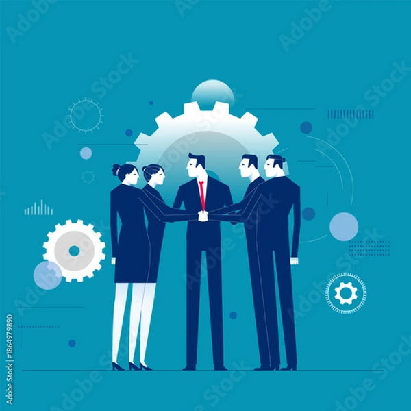 Obraz Teamwork. Business team with hand coordination