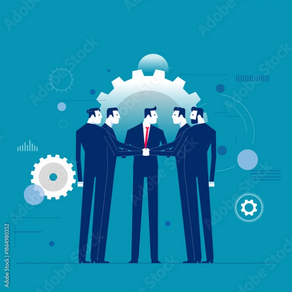 Obraz Teamwork. Business team with hand coordination