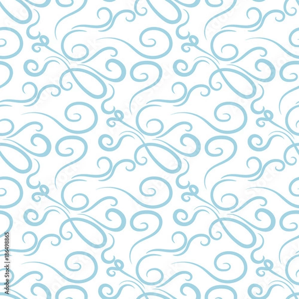 Fototapeta Geometric seamless pattern. Blue and white abstract background
