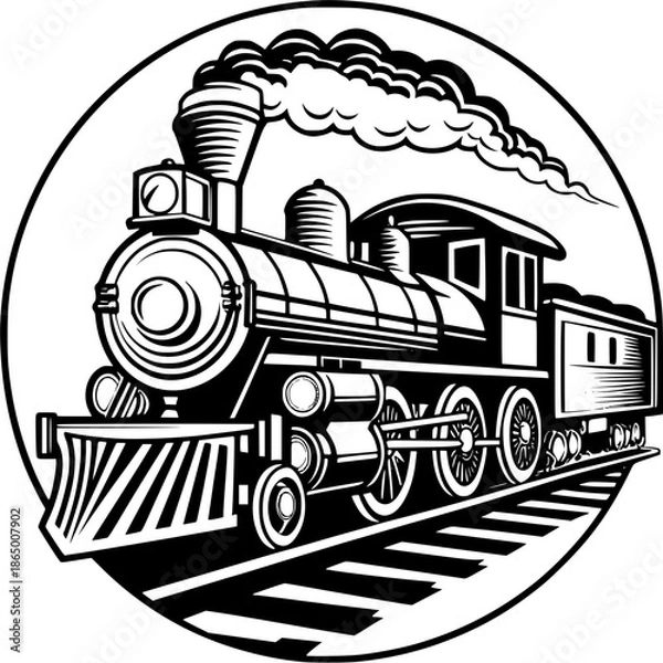 Obraz steam locomotive vector