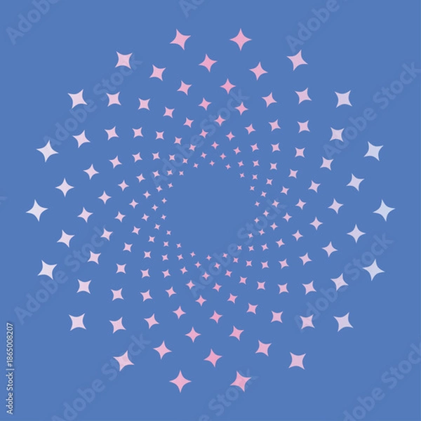 Obraz キラキラマークが広がる正方形イラスト