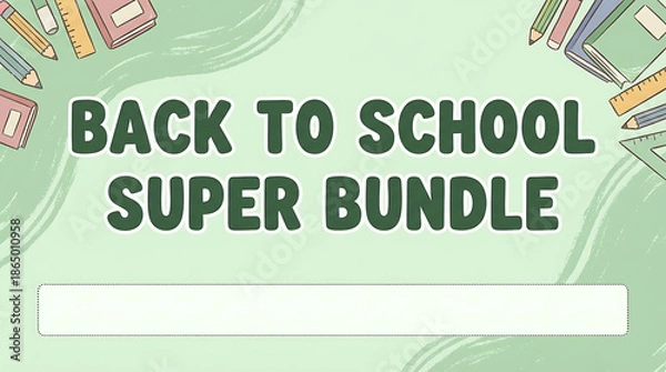 Obraz Back to School Super Bundle with Educational Supplies.