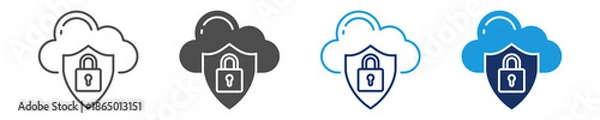 Obraz cloud safety icon set with multi style