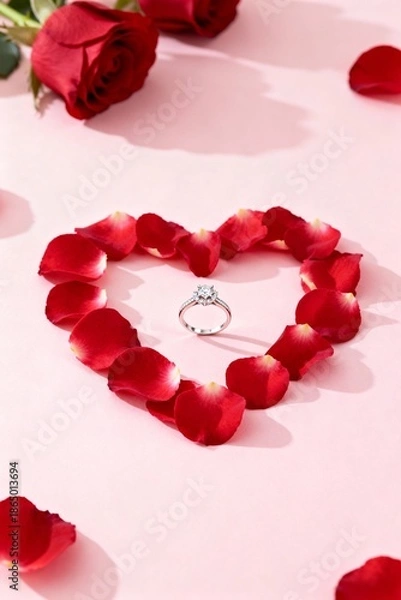 Obraz red rose and heart