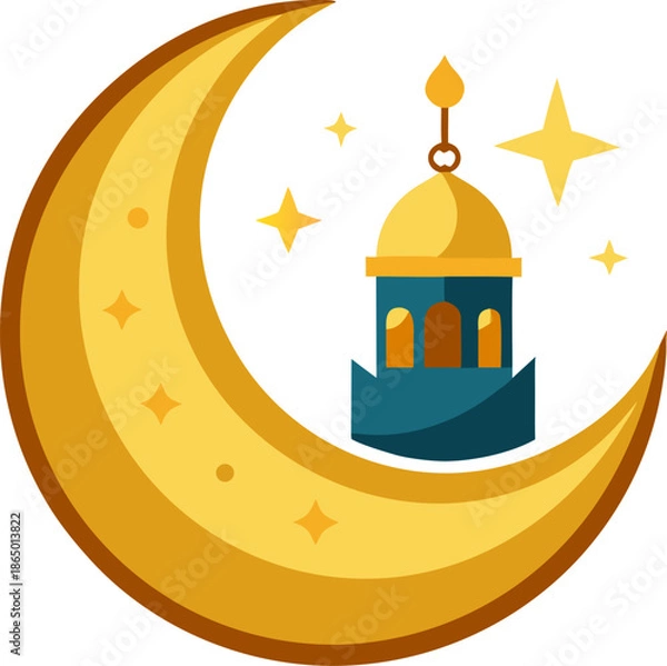 Obraz Ramadan moon , white background
