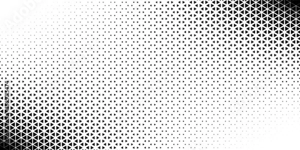 Fototapeta Halftone triangles pattern. Abstract geometric gradient background. Vector illustration
