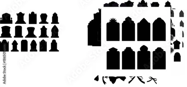 Obraz Collection of different grave...