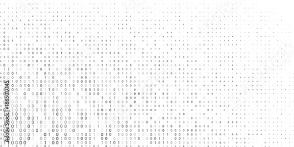Obraz Stream binary code. Binary code matrix. Background on screen from numbers 0 and 1. Computer matrix. Numbers on screen. Binary code. Graphic data, decryption, algorithm, encryption element.