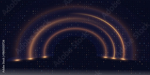 Obraz Abstract Technology Machine Code Background. Random Binary Hexadecimal Code. Matrix with Digits. Vector Illustration. Hacking, Cryptography, Malware, Reverse Engineering, Data Analysis Backdrop.