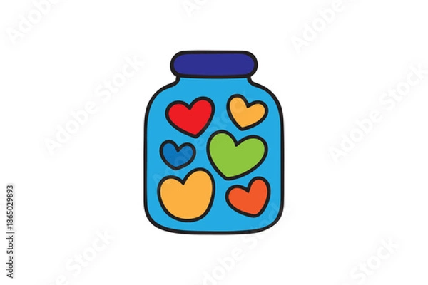 Obraz Smiling candy jar icon on white background.