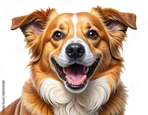 Obraz Smiling dog isolated on white background