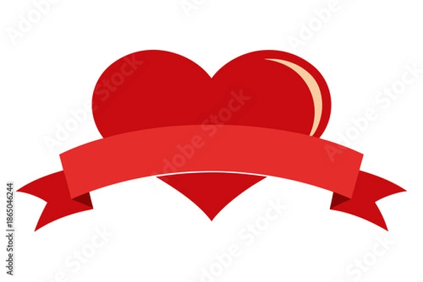 Obraz red heart with ribbon