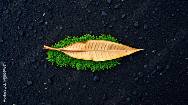 Obraz yellow leaf on the ground