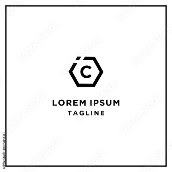 Obraz ic or ci hexagon logo