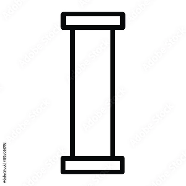 Fototapeta Structural Pillars Outline Icon - Support Architecture Vector for Building Construction