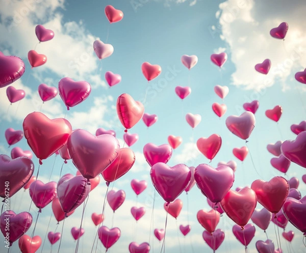 Obraz valentine background with hearts