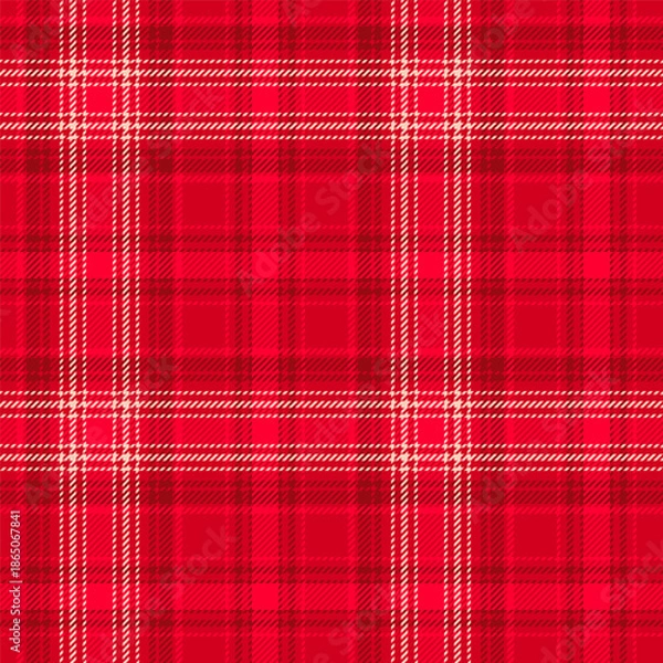 Obraz Scottish plaid seamless pattern with strawberry red