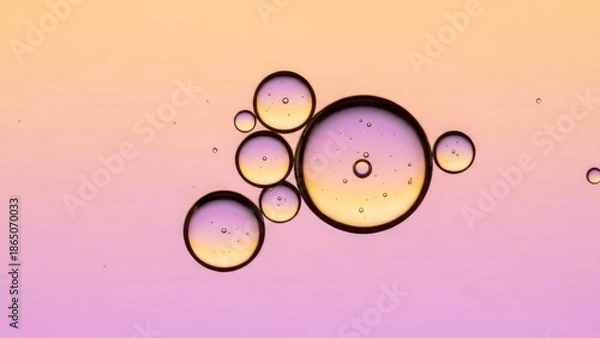 Obraz Colorful bubbles in sunset