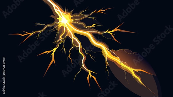 Fototapeta Vibrant lightning strike