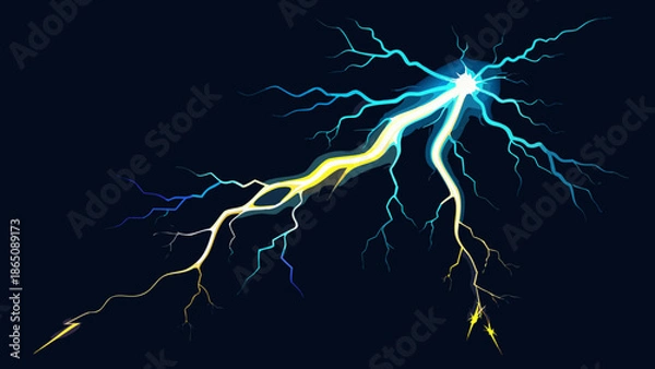 Fototapeta Vibrant lightning strike