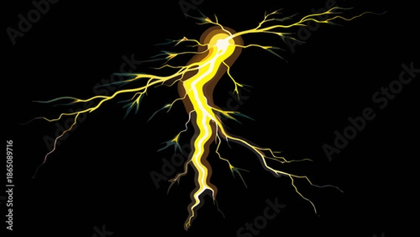 Fototapeta Electrifying lightning strike