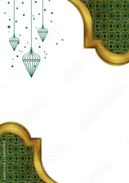 Obraz Elegant Islamic Lantern Design frame background 