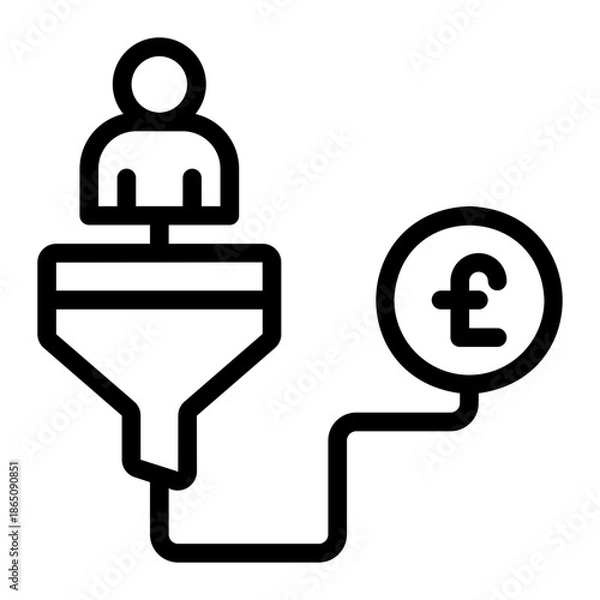 Obraz pound sterling line icon