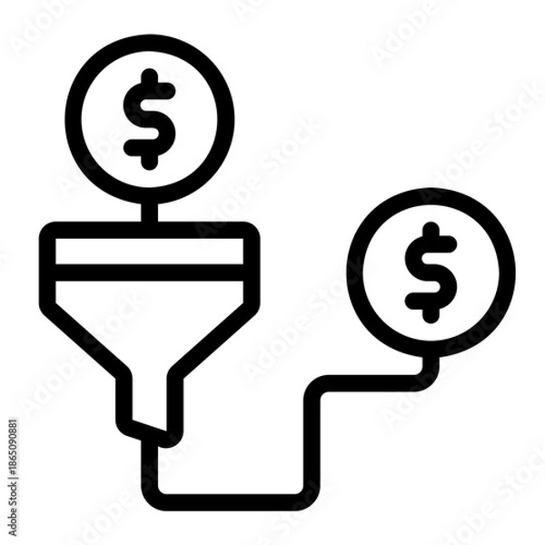 Obraz sales funnel line icon