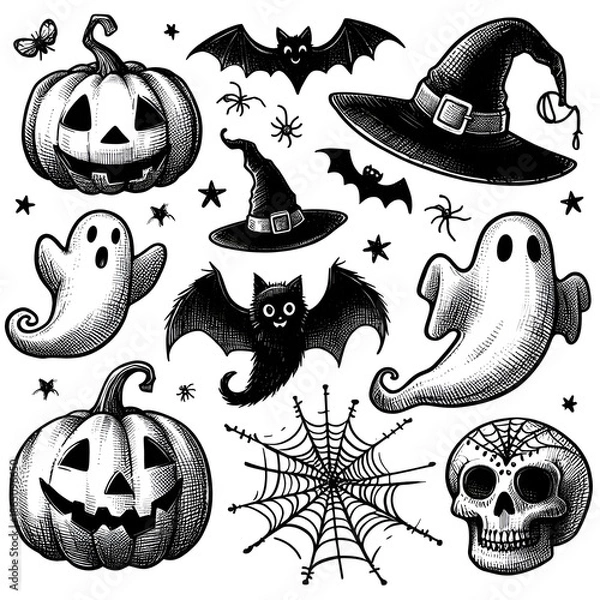 Obraz halloween icons set