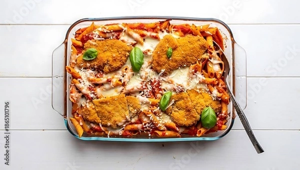Obraz Chicken parmesan pasta bake