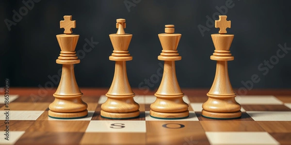 Obraz chess pieces on a chessboard