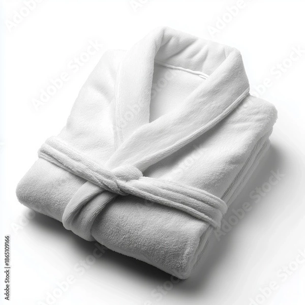 Obraz Folded White Terrycloth Bathrobe