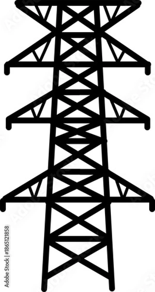 Obraz 送電線のシンプルなアイコンイラスト