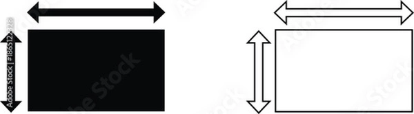 Obraz Resize and Scale Rectangle Icons with Horizontal Arrows