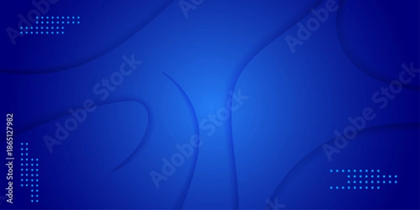Obraz Blue wavy dynamic banner background.