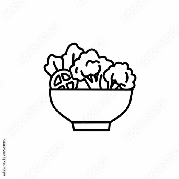 Obraz Mixed vegetable salad bowl vector
