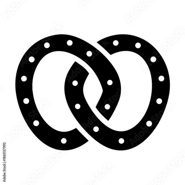 Obraz Interlocked studded knot icon symbolizing connection or an abstract infinity loop