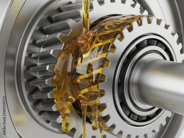 Fototapeta Lubricating machine gears