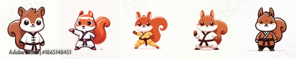 Obraz cute shaolin squirrel vector