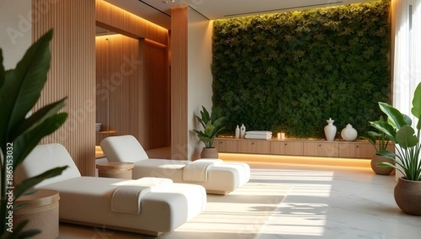 Obraz A Spa interior design with wellness practices