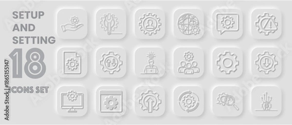 Obraz Setup And Setting Icons Set, Configuration Elements, System Management