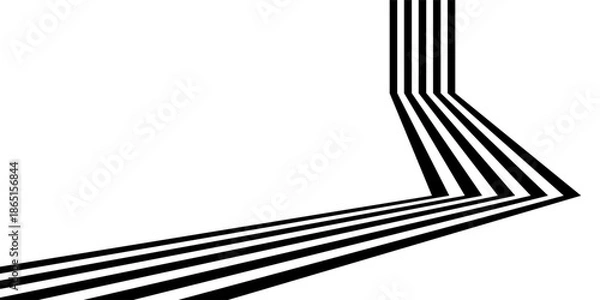 Obraz Abstract perspective line wave stripes with 3d dimensional effect. Eps10