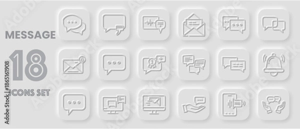 Obraz Communication Icons Set, Messaging Symbols, Digital Interface Elements