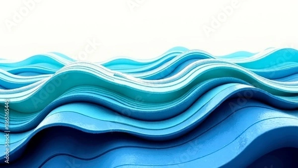 Obraz Smooth wave pattern with alternating blue-green colors