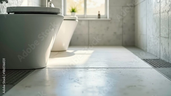 Obraz Independent bathtub layout in large space